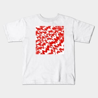 Candy Cane Liquid Flames Pattern Kids T-Shirt